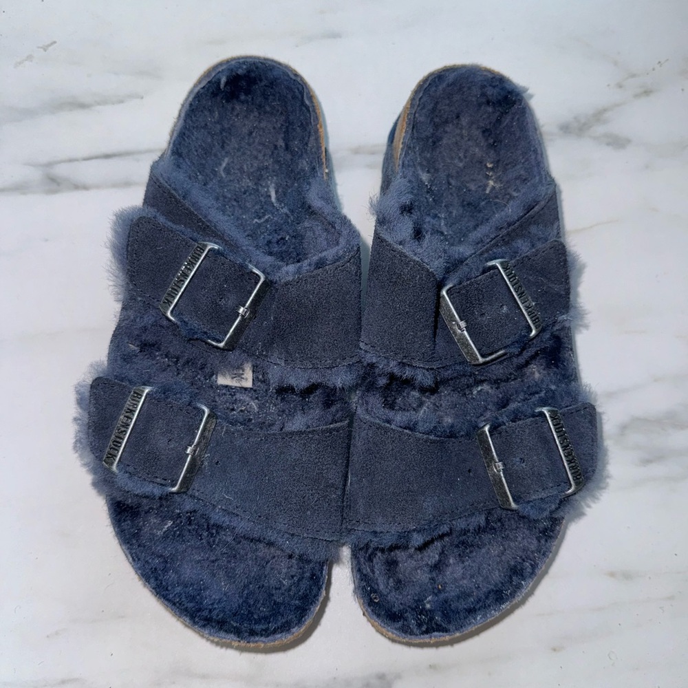 Arizona Shearling Suede Leather Birkenstock size 36 narrow